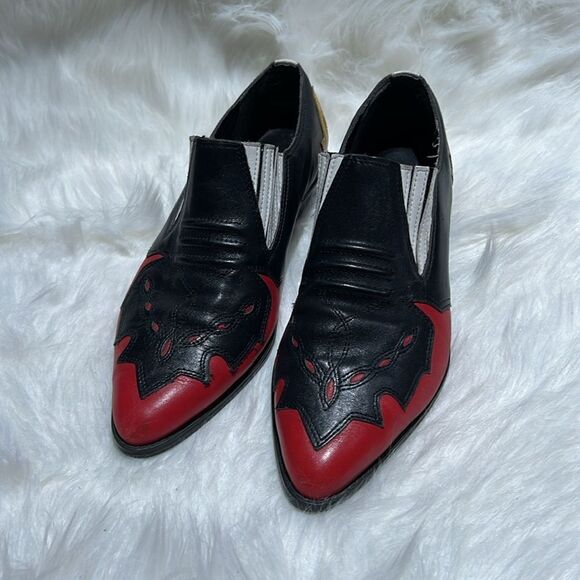 Mootsie Tootsie Color Block Western Genuine leather Shoe Boots Size 9.  B79 - Picture 3 of 9